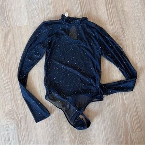 Auden black starry sheer bodysuit
